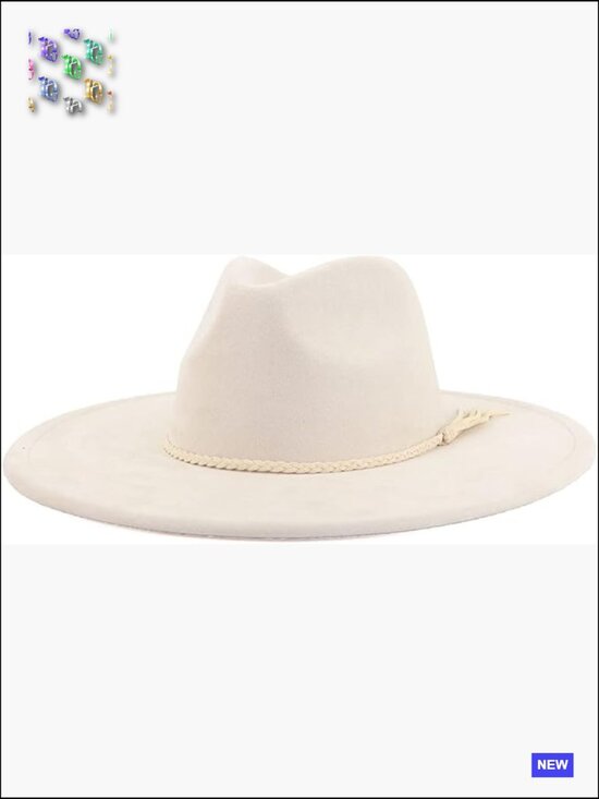 Big Wide Brim Fedora Hat Suede Western Panama Rancher Hat Adjustable main image 5